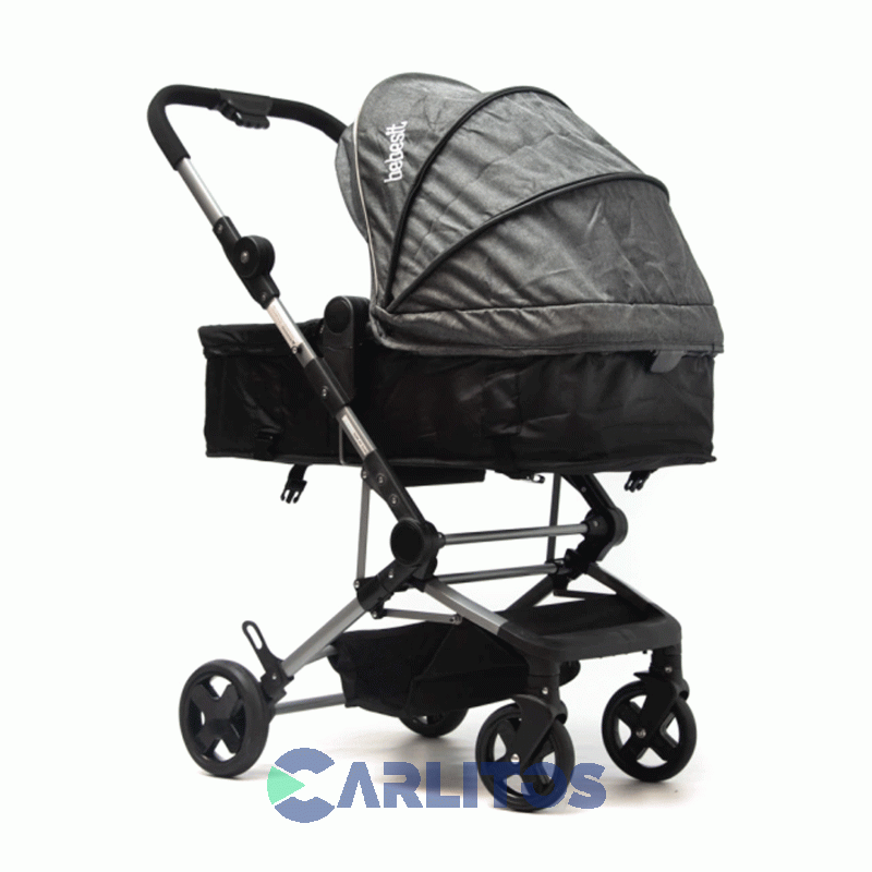 Coche De Paseo Bebesit Le Lit 3 En 1 Moisés + Portabebé 1365ts-d Gris Claro