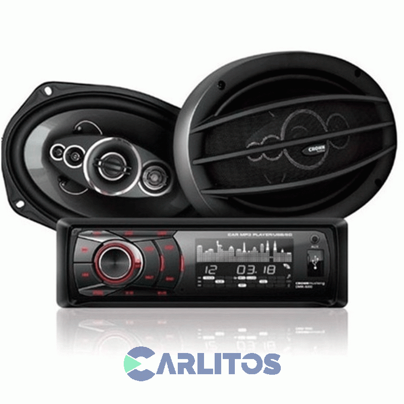 Combo Autoestéreo Usb + Parlante 400 Watts - 5 Vías - 6 X 9