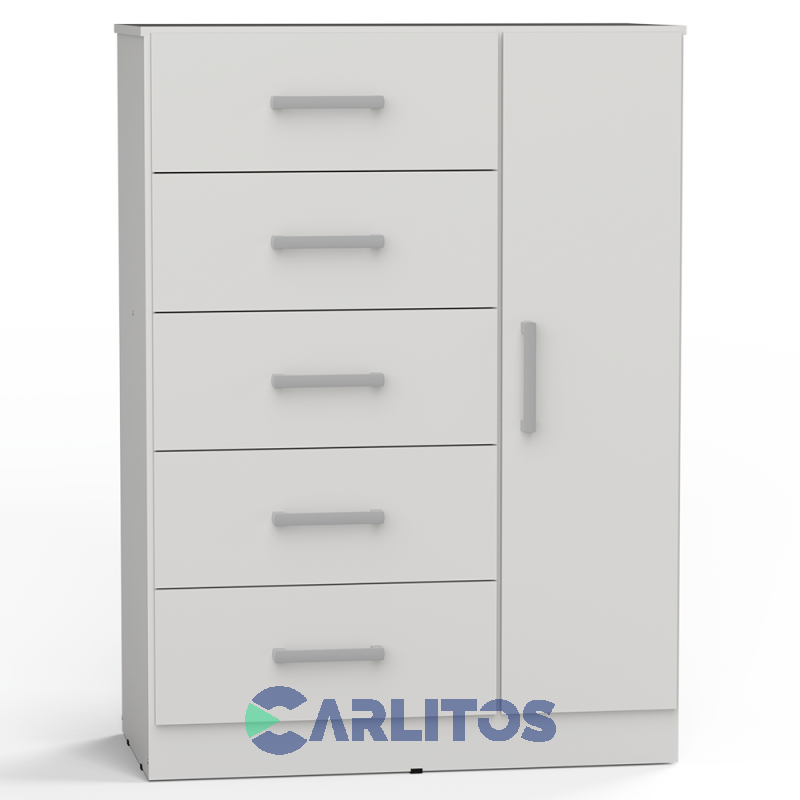 Chiffonier 1 Puerta 5 Cajones 0.90 Mts Orlandi Blanco