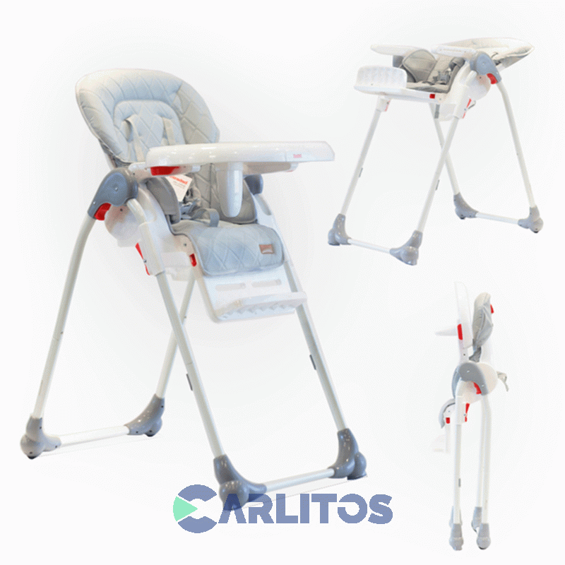 Silla De Comer Bebesit Alta Plegable Con Ruedas Delanteras 6600 Gris