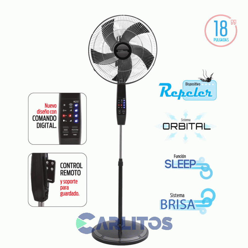 Ventilador De Pie Orbital Liliana 18