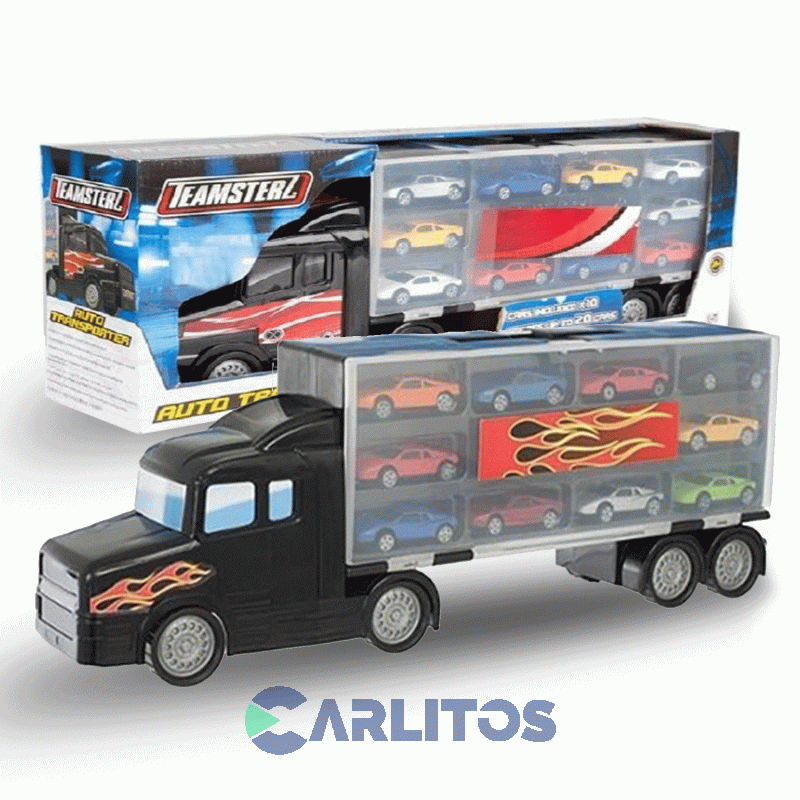 Camión Transportador Con 8 Autos Teamsterz Wabro