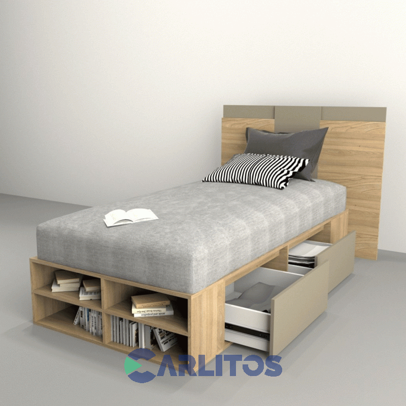 Box Multifunción 0.92 Mts 4 Cajones Tables Olmo Finlandés y Gris