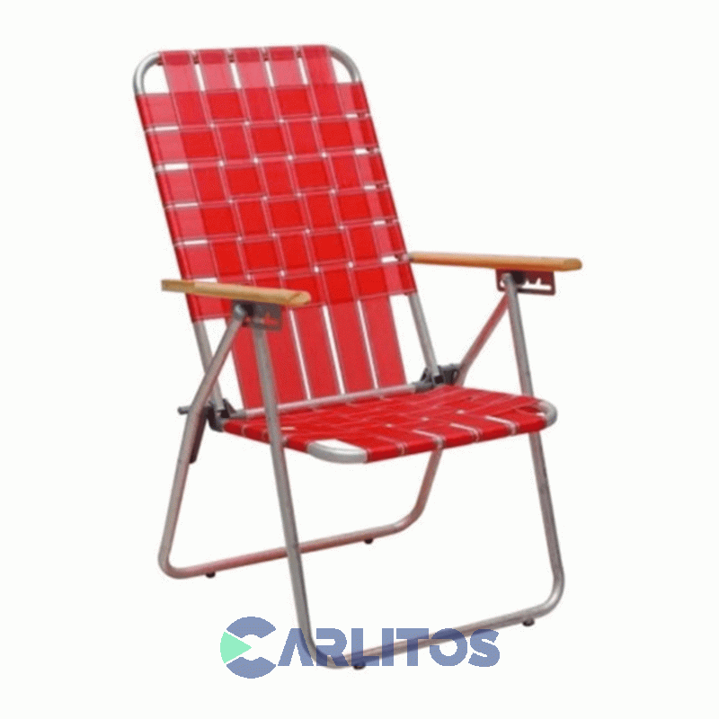 Sillon De Aluminio Lagos 5 Posiciones Tiras De Cinta Emperador