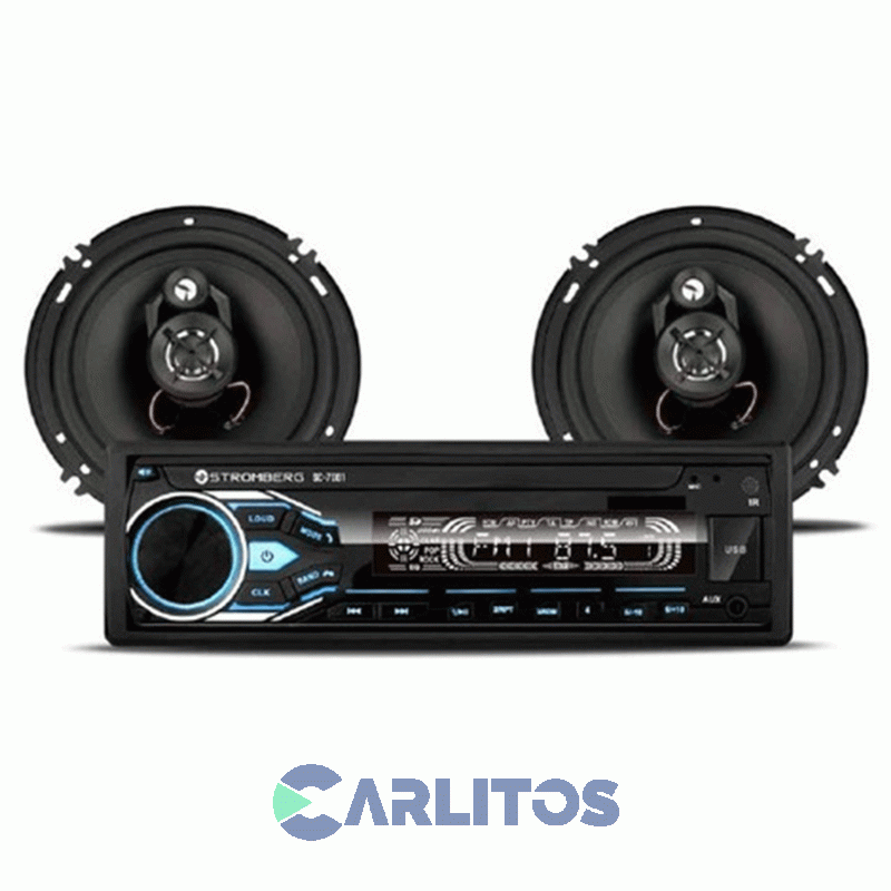 Combo Autoestereo Usb + Parlante 130 Watts - 6.5