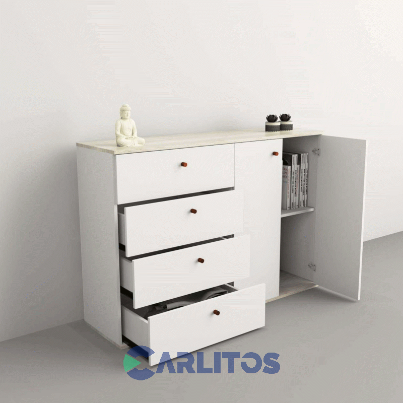 Bahiut 1.30 Mts Linea Home Tables Nevado y Blanco