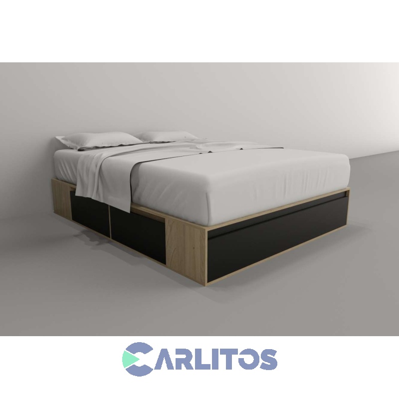 Box Multifunción 1.60 Mts 4 Cajones Tables Olmo Finlandés y Negro