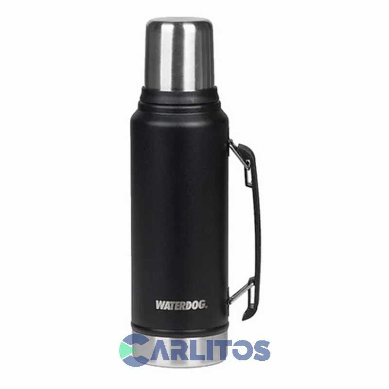 Termo De Mate Waterdog Con Manija 1 Litro Ombu Negro