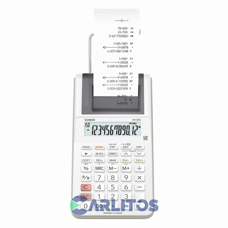 Calculadora Con Impresora 12 Dígitos Casio Hr-8rc